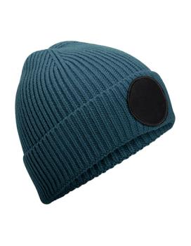 Strickmütze mit rundem Patch - individuell bedruckt